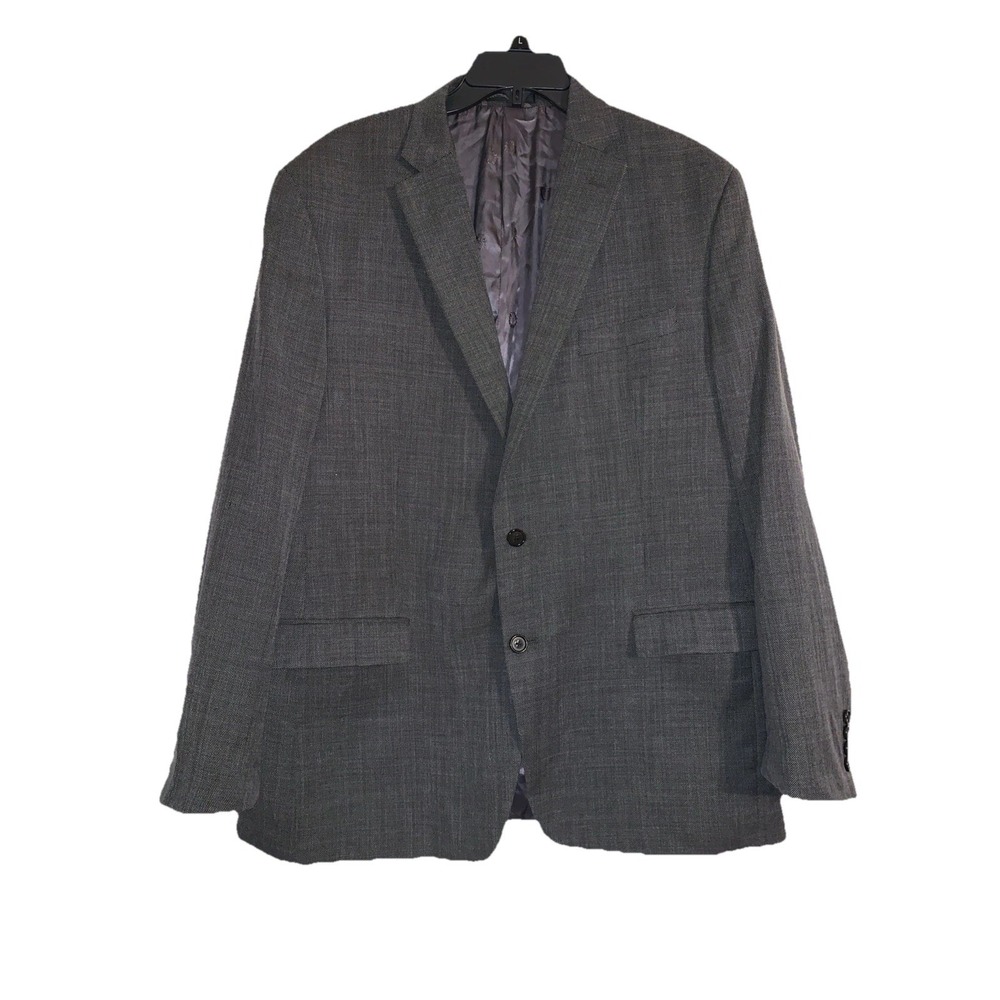 Lauren Ralph‎ Lauren Mens 46L Grey Wool Natural Stretch Sport Coat Blazer Jacket